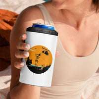 Funny Skeleton Golf Player 4 in 1 Can Cooler Tumbler Halloween Gift