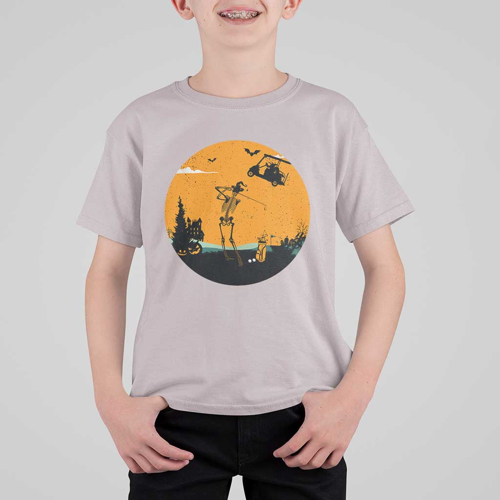 Funny Skeleton Golf Player T Shirt For Kid Halloween Gift - Wonder Print Shop