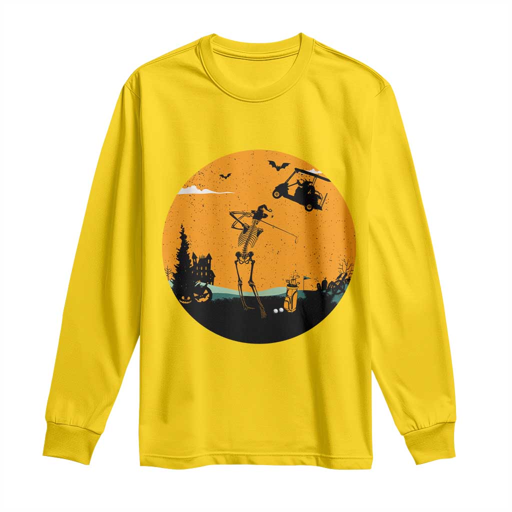 Funny Skeleton Golf Player Long Sleeve Shirt Halloween Gift - Wonder Print Shop
