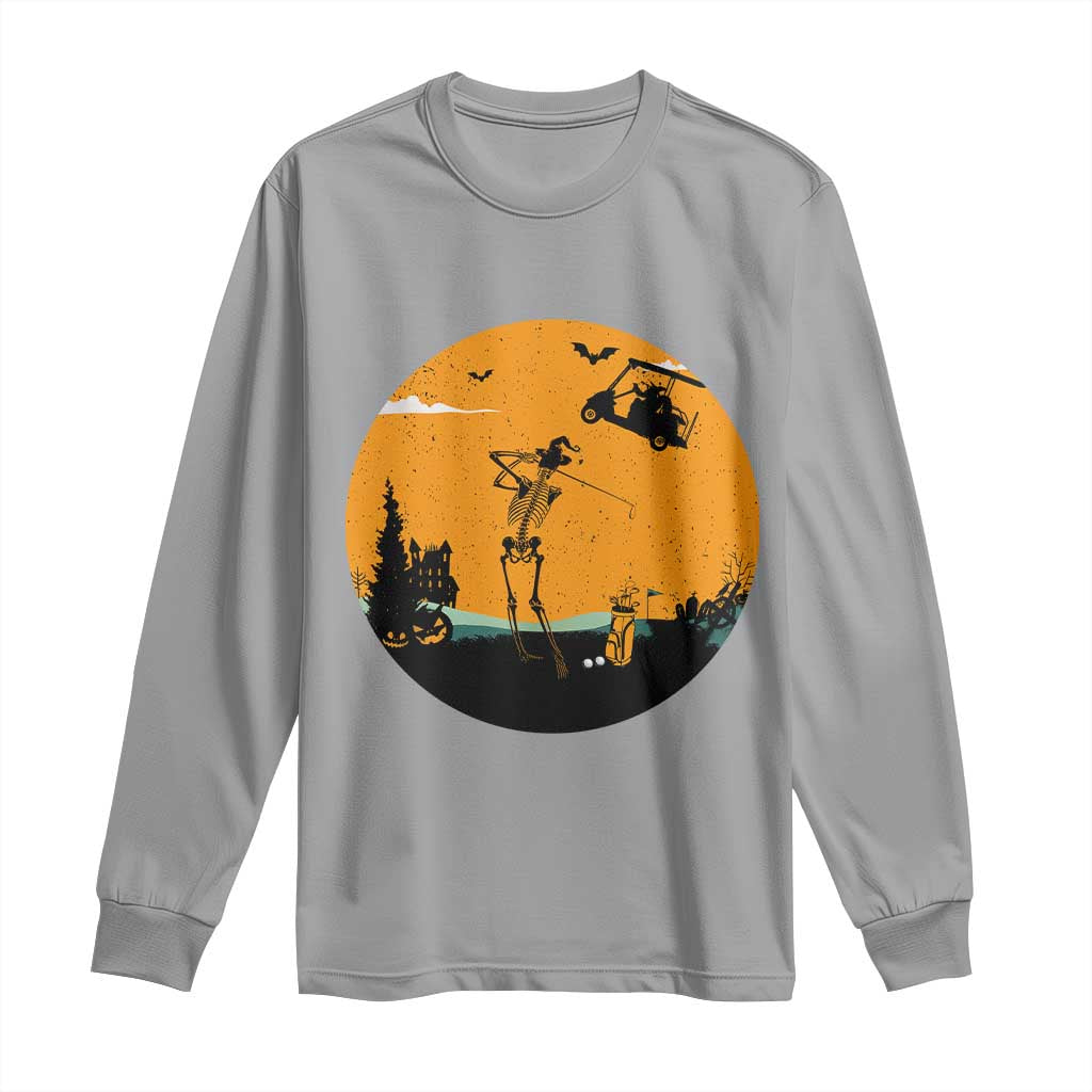 Funny Skeleton Golf Player Long Sleeve Shirt Halloween Gift - Wonder Print Shop