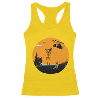 Funny Skeleton Golf Player Racerback Tank Top Halloween Gift - Wonder Print Shop