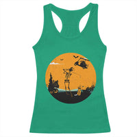 Funny Skeleton Golf Player Racerback Tank Top Halloween Gift - Wonder Print Shop