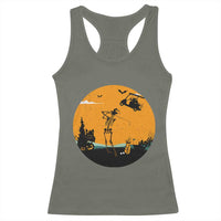Funny Skeleton Golf Player Racerback Tank Top Halloween Gift - Wonder Print Shop