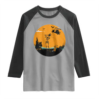 Funny Skeleton Golf Player Raglan Shirt Halloween Gift - Wonder Print Shop