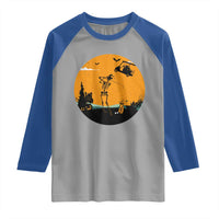 Funny Skeleton Golf Player Raglan Shirt Halloween Gift - Wonder Print Shop