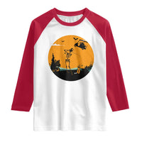 Funny Skeleton Golf Player Raglan Shirt Halloween Gift - Wonder Print Shop