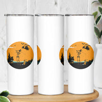 Funny Skeleton Golf Player Skinny Tumbler Halloween Gift