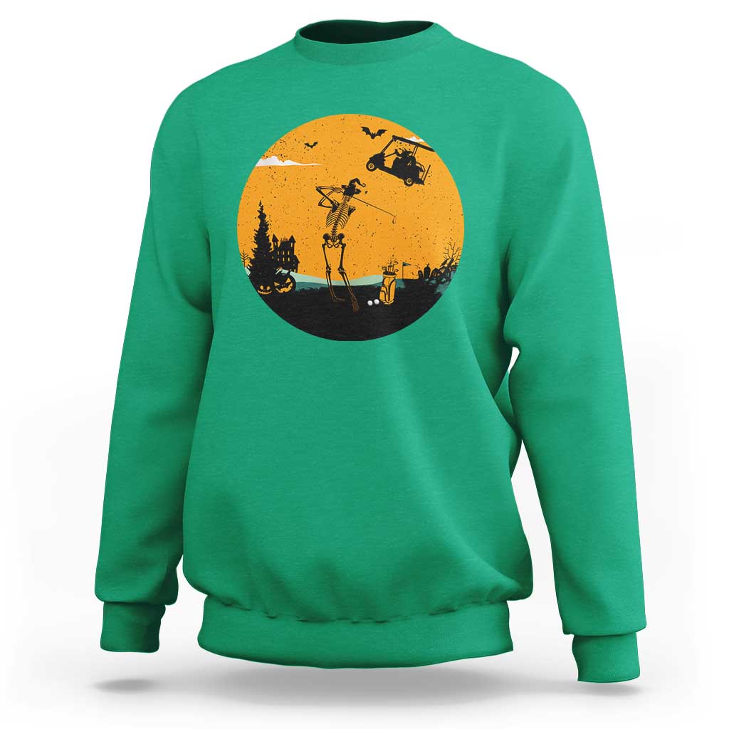 Funny Skeleton Golf Player Sweatshirt Halloween Gift - Wonder Print Shop