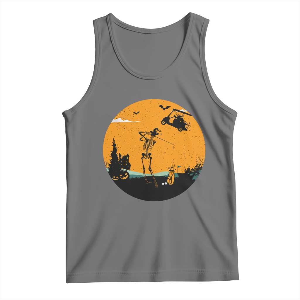 Funny Skeleton Golf Player Tank Top Halloween Gift - Wonder Print Shop