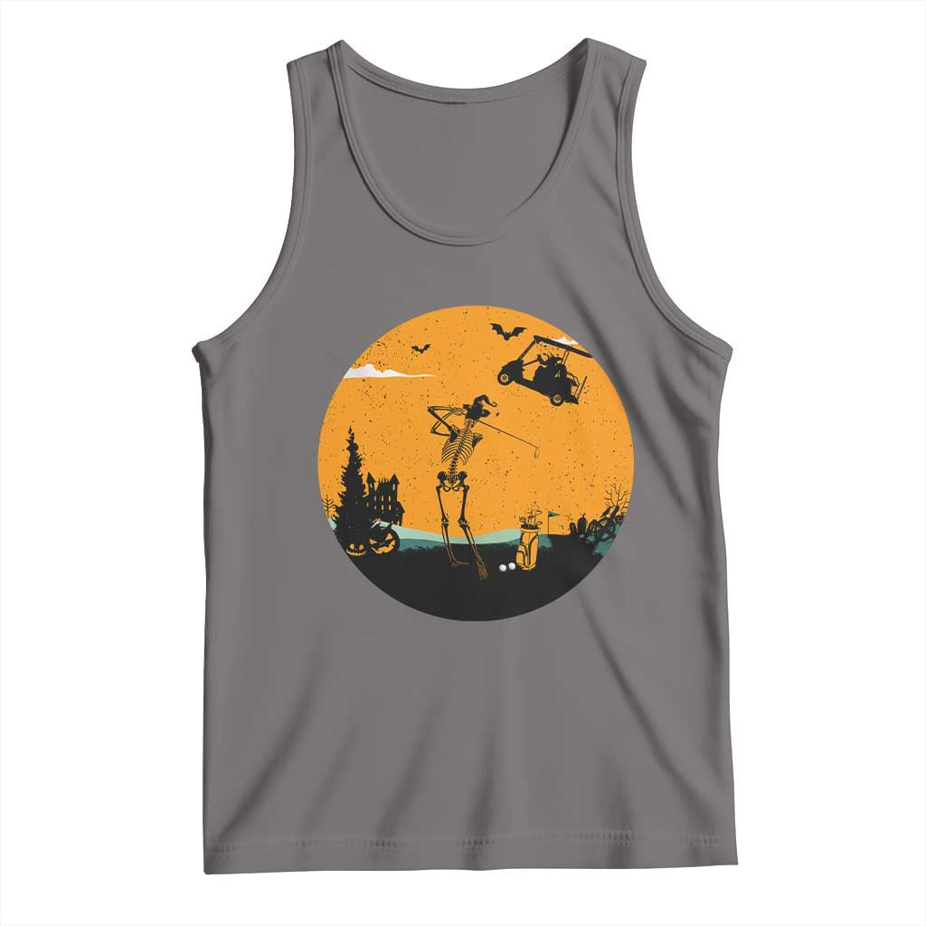 Funny Skeleton Golf Player Tank Top Halloween Gift - Wonder Print Shop
