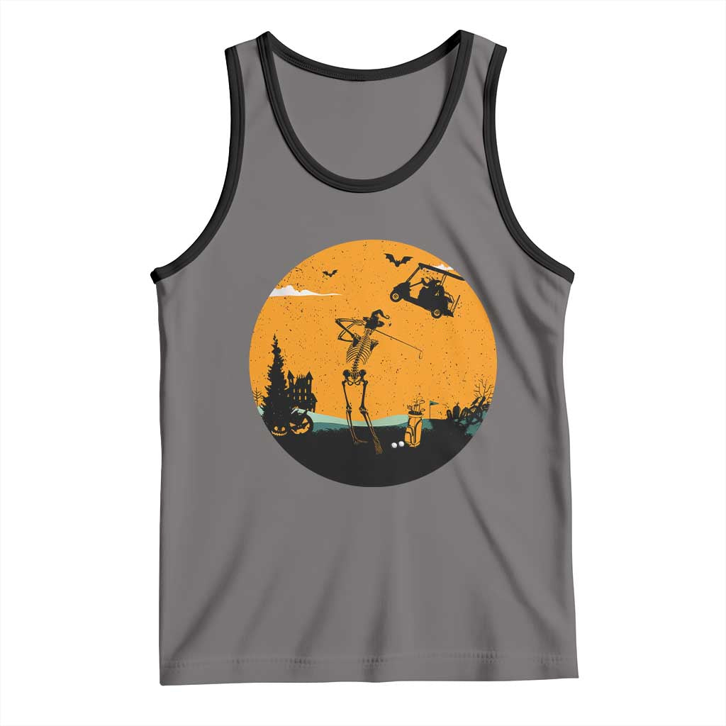 Funny Skeleton Golf Player Tank Top Halloween Gift - Wonder Print Shop