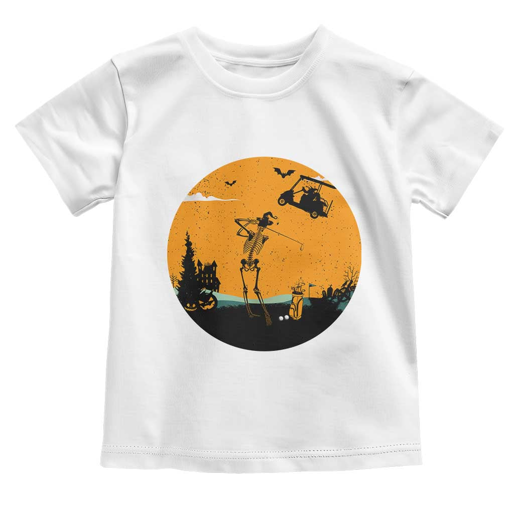 Funny Skeleton Golf Player Toddler T Shirt Halloween Gift - Wonder Print Shop