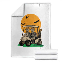 Funny Halloween Gift Throw Blanket Skeleton Driving Golf Cart - Wonder Print Shop