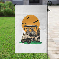 Funny Halloween Gift Garden Flag Skeleton Driving Golf Cart - Wonder Print Shop