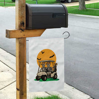 Funny Halloween Gift Garden Flag Skeleton Driving Golf Cart - Wonder Print Shop