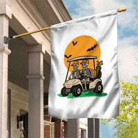 Funny Halloween Gift Garden Flag Skeleton Driving Golf Cart - Wonder Print Shop