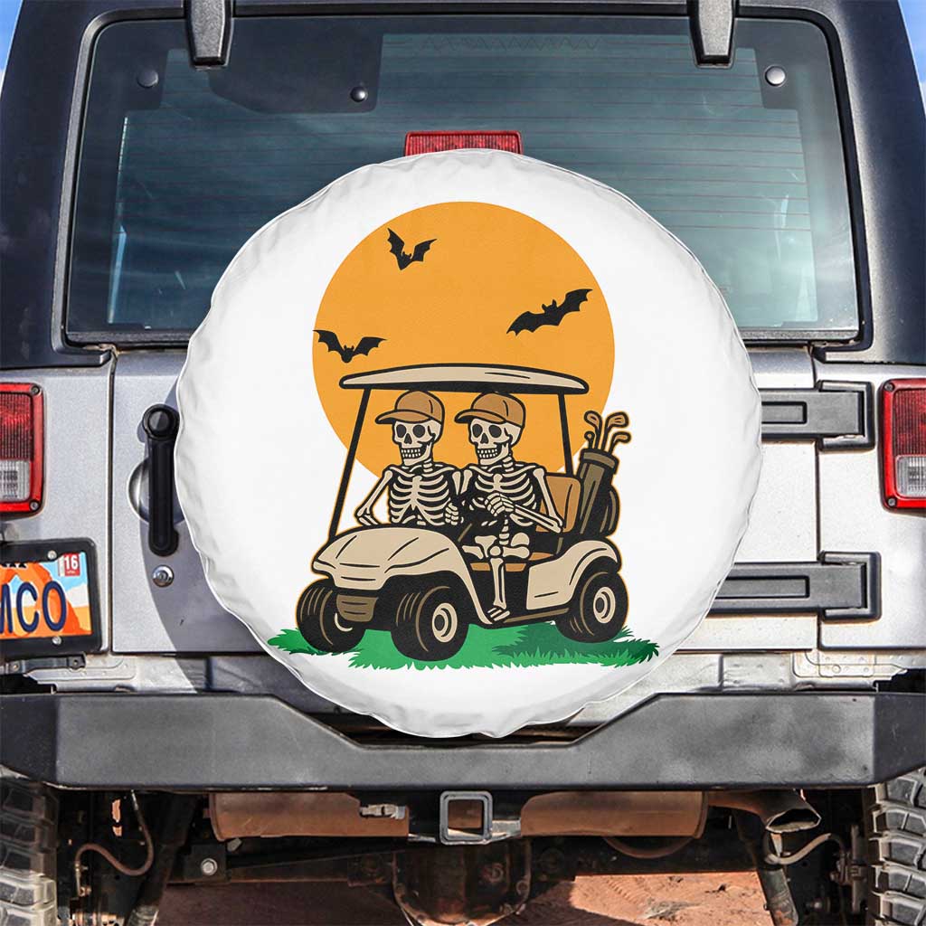 Funny Halloween Gift Spare Tire Cover Skeleton Driving Golf Cart - Wonder Print Shop