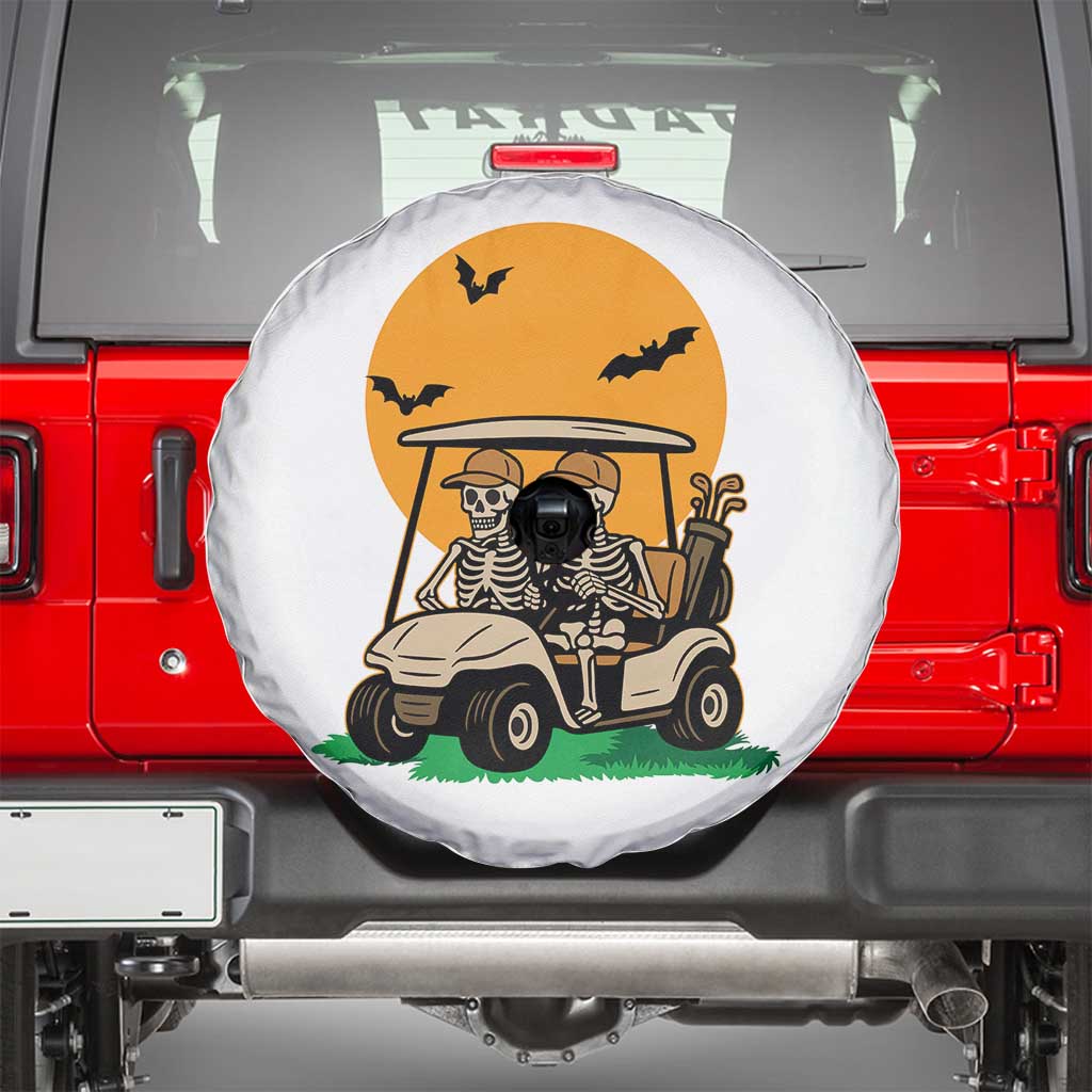 Funny Halloween Gift Spare Tire Cover Skeleton Driving Golf Cart - Wonder Print Shop