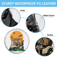 Funny Halloween Gift Spare Tire Cover Skeleton Driving Golf Cart - Wonder Print Shop