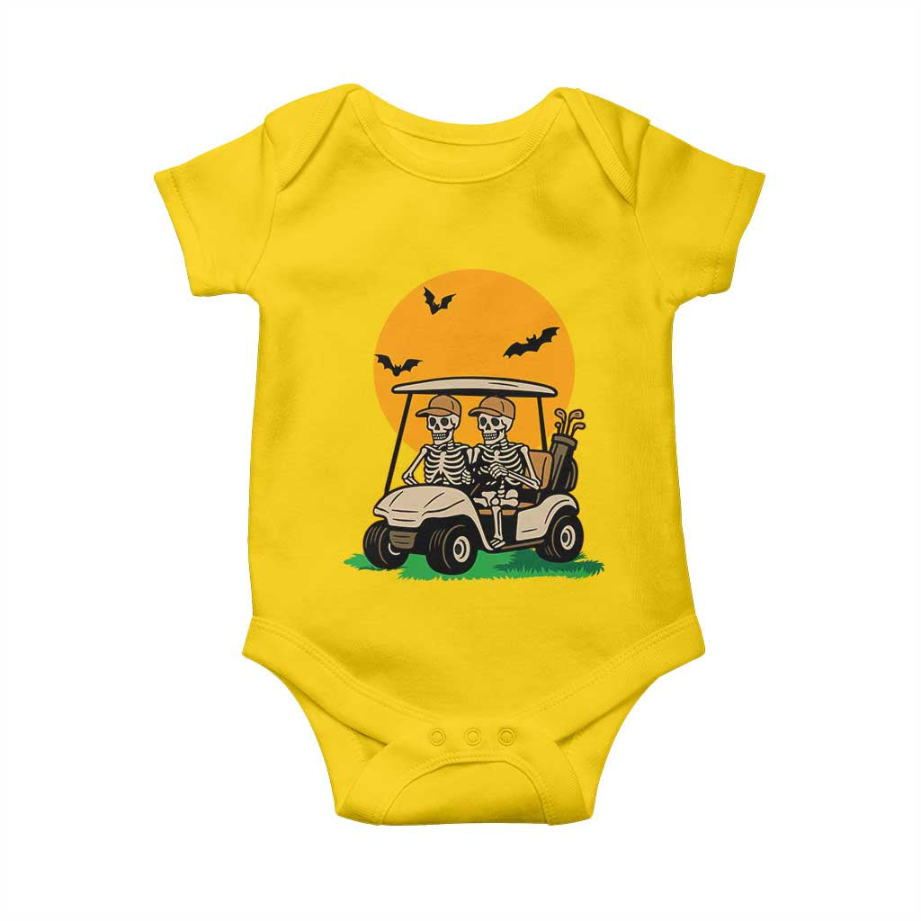 Funny Halloween Gift Baby Onesie Skeleton Driving Golf Cart - Wonder Print Shop