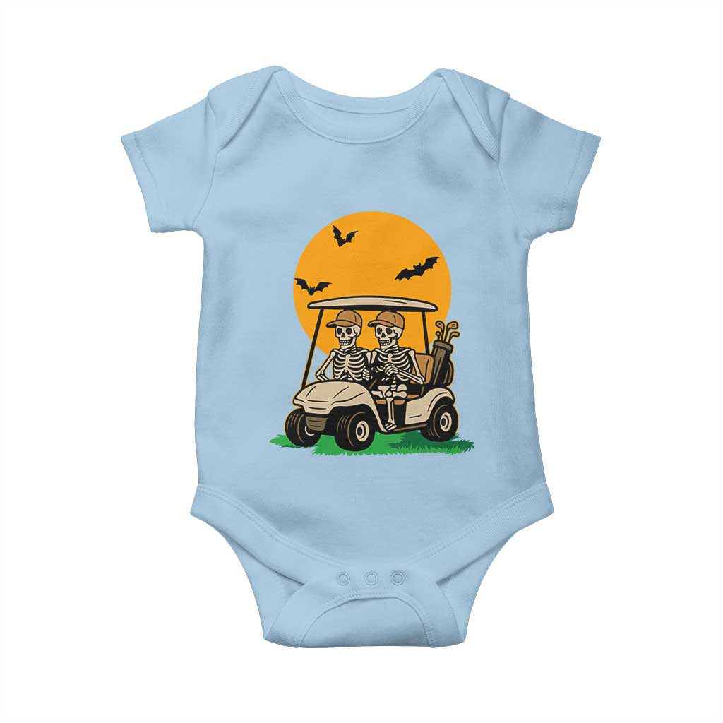 Funny Halloween Gift Baby Onesie Skeleton Driving Golf Cart - Wonder Print Shop