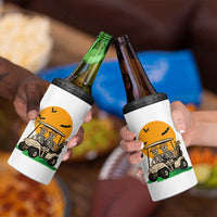 Funny Halloween Gift 4 in 1 Can Cooler Tumbler Skeleton Driving Golf Cart