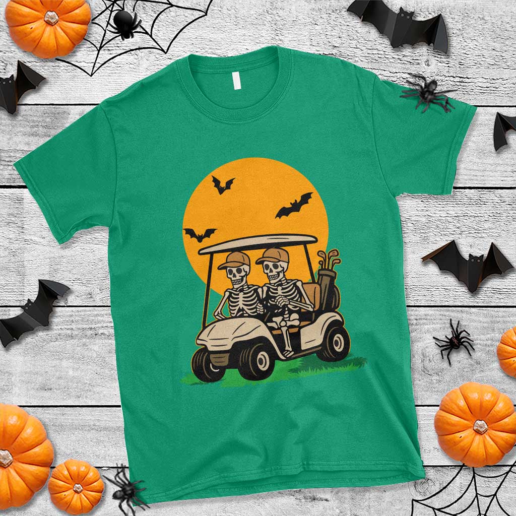 Funny Halloween Gift T Shirt Skeleton Driving Golf Cart - Wonder Print Shop