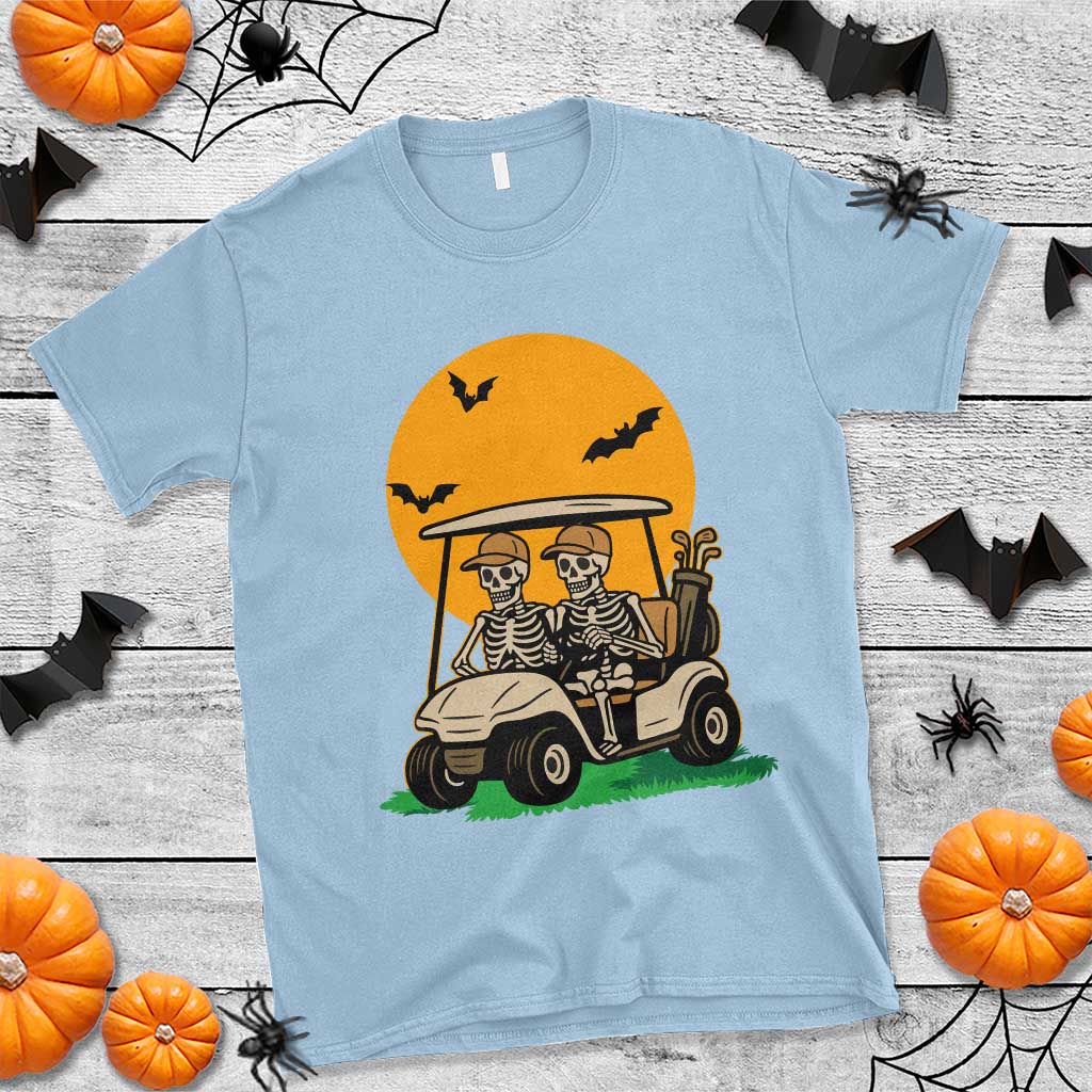 Funny Halloween Gift T Shirt Skeleton Driving Golf Cart - Wonder Print Shop