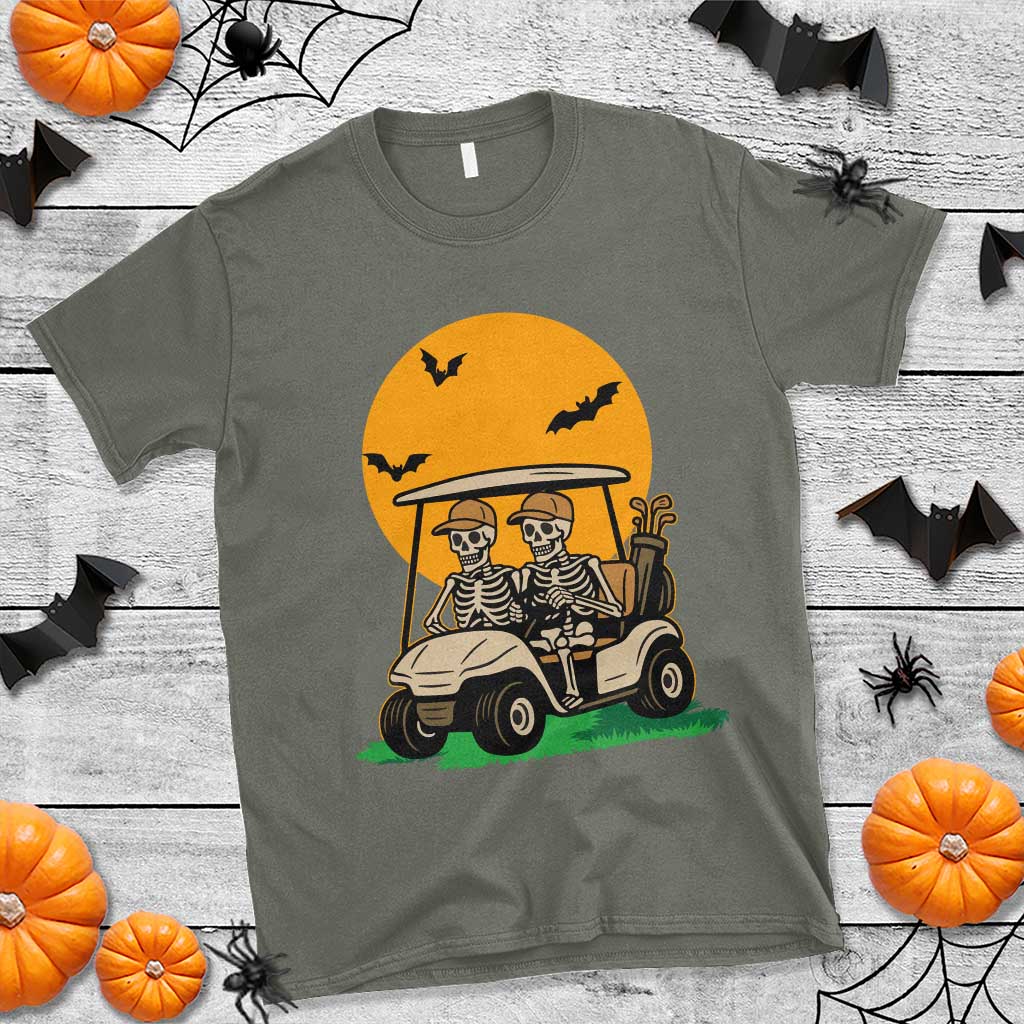 Funny Halloween Gift T Shirt Skeleton Driving Golf Cart - Wonder Print Shop
