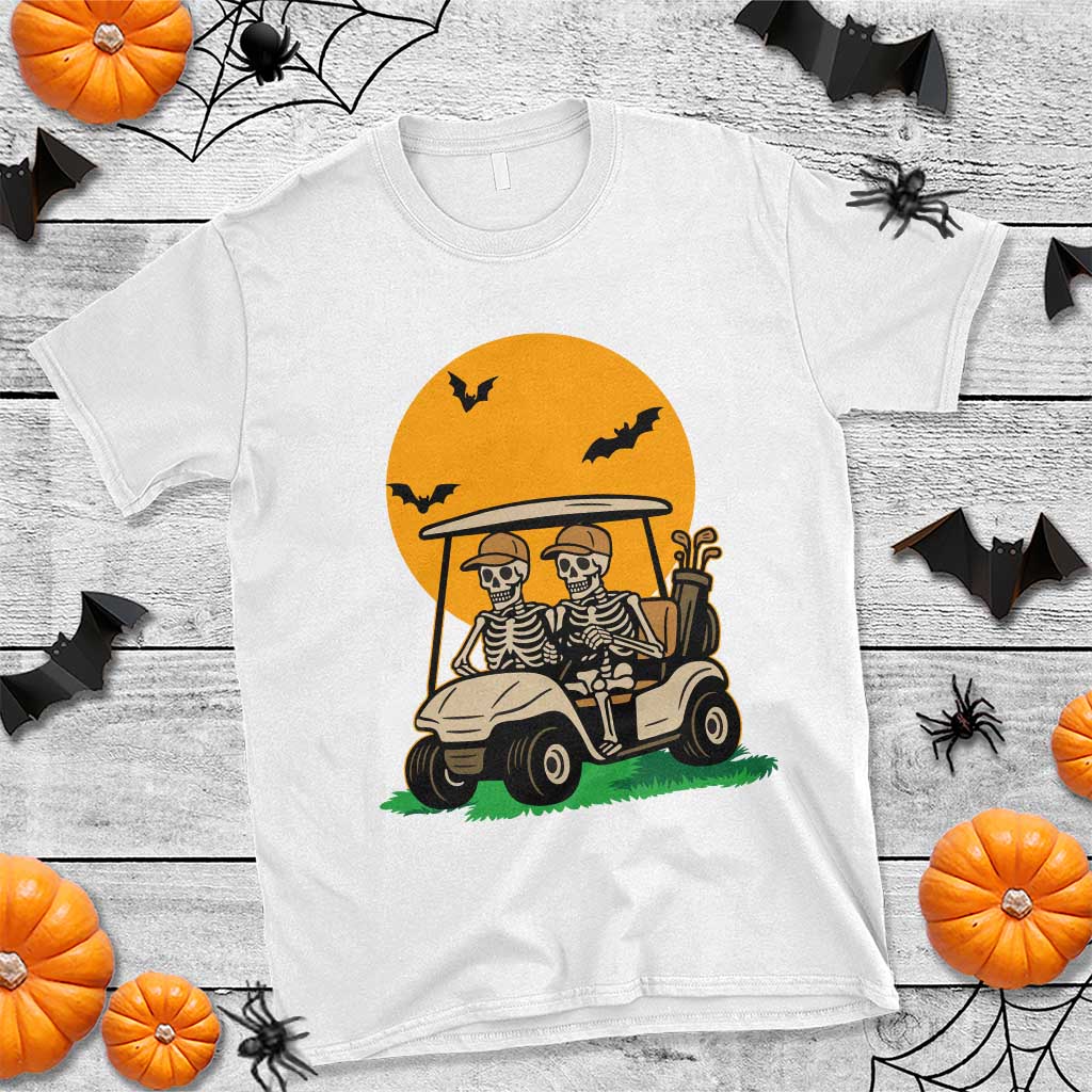 Funny Halloween Gift T Shirt Skeleton Driving Golf Cart - Wonder Print Shop