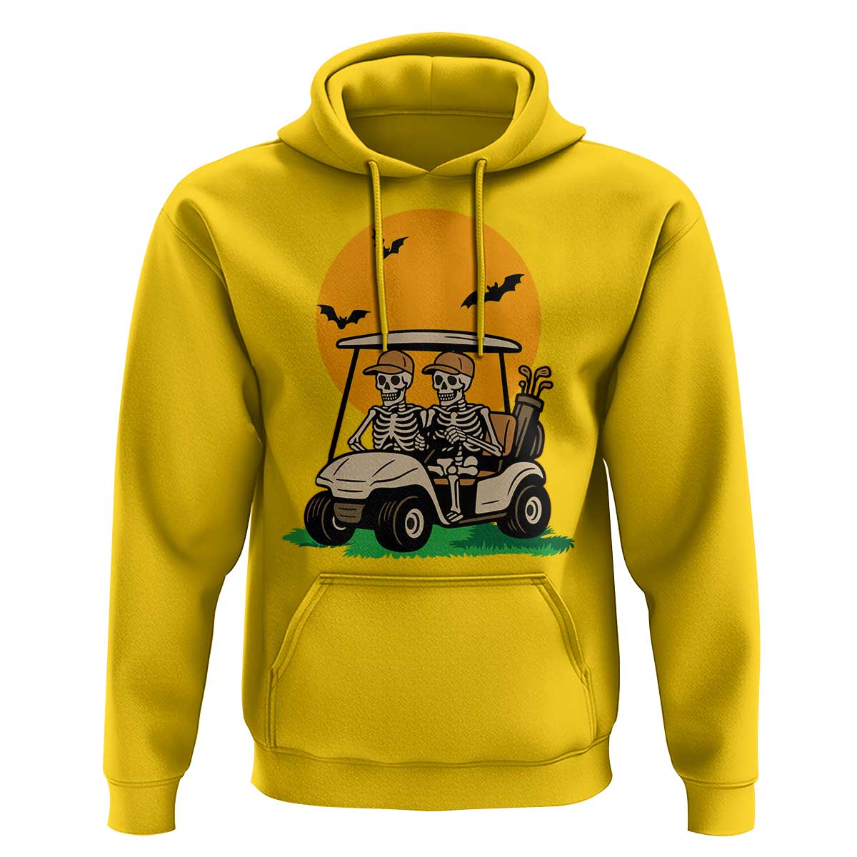 Funny Halloween Gift Hoodie Skeleton Driving Golf Cart - Wonder Print Shop