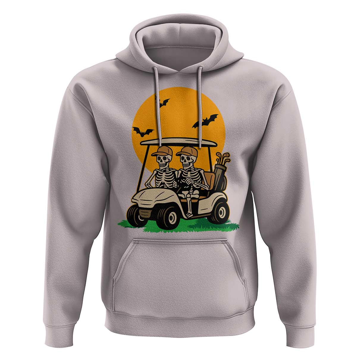 Funny Halloween Gift Hoodie Skeleton Driving Golf Cart - Wonder Print Shop