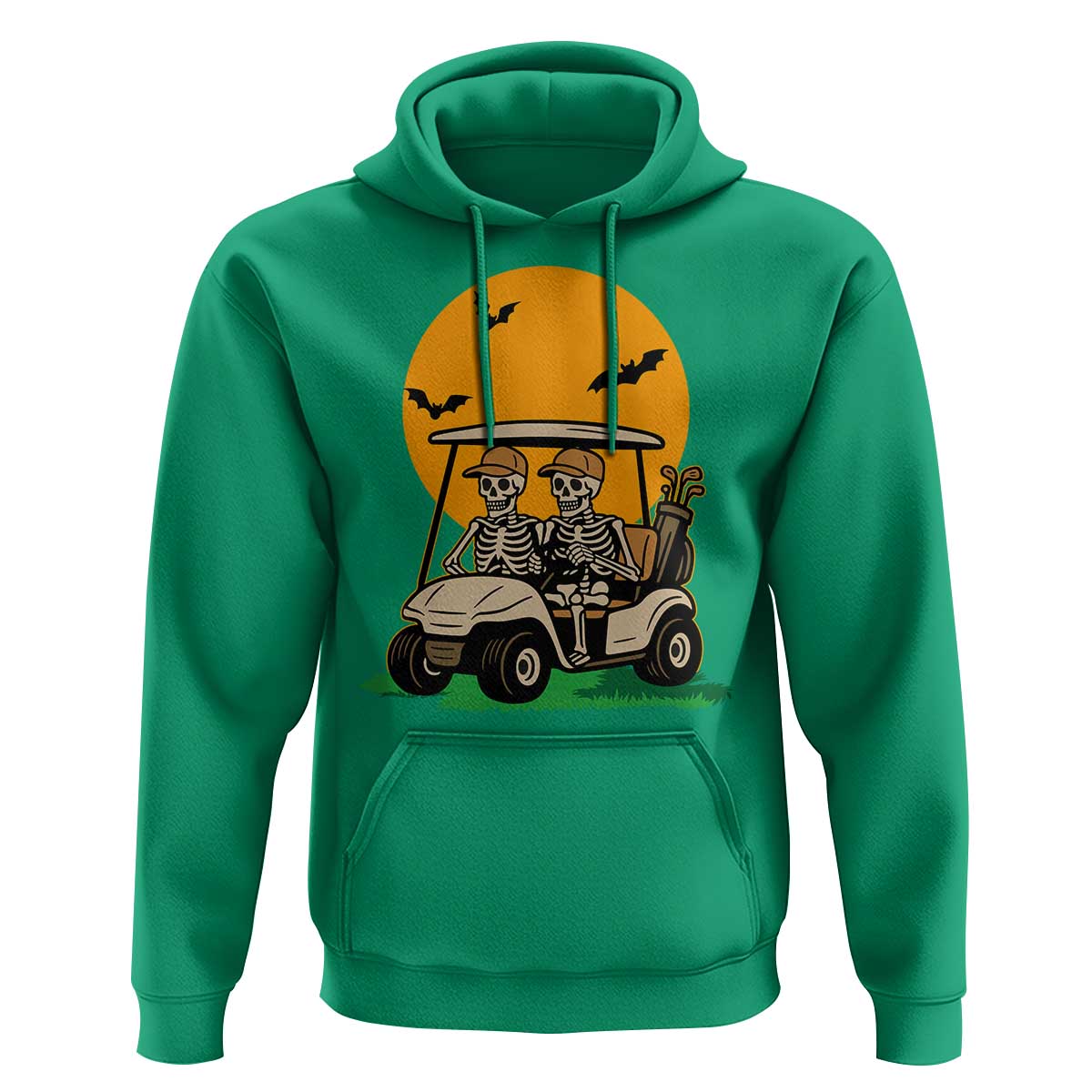 Funny Halloween Gift Hoodie Skeleton Driving Golf Cart - Wonder Print Shop