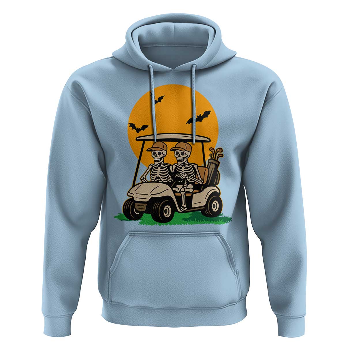 Funny Halloween Gift Hoodie Skeleton Driving Golf Cart - Wonder Print Shop