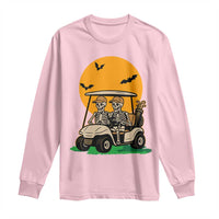 Funny Halloween Gift Long Sleeve Shirt Skeleton Driving Golf Cart - Wonder Print Shop