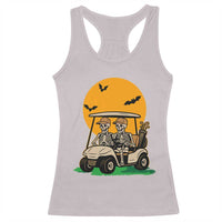 Funny Halloween Gift Racerback Tank Top Skeleton Driving Golf Cart - Wonder Print Shop