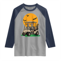 Funny Halloween Gift Raglan Shirt Skeleton Driving Golf Cart - Wonder Print Shop