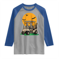 Funny Halloween Gift Raglan Shirt Skeleton Driving Golf Cart - Wonder Print Shop