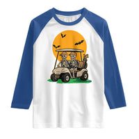 Funny Halloween Gift Raglan Shirt Skeleton Driving Golf Cart - Wonder Print Shop