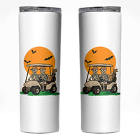 Funny Halloween Gift Skinny Tumbler Skeleton Driving Golf Cart