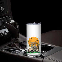Funny Halloween Gift Skinny Tumbler Skeleton Driving Golf Cart