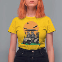 Funny Halloween Gift T Shirt For Women Skeleton Driving Golf Cart - Wonder Print Shop