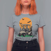 Funny Halloween Gift T Shirt For Women Skeleton Driving Golf Cart - Wonder Print Shop