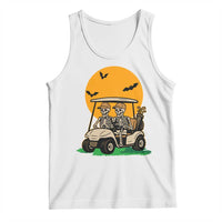 Funny Halloween Gift Tank Top Skeleton Driving Golf Cart - Wonder Print Shop