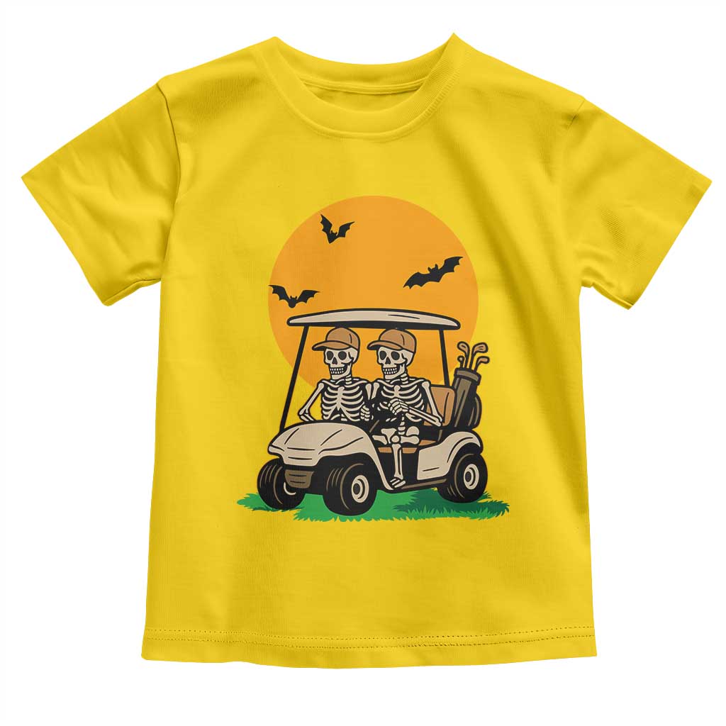 Funny Halloween Gift Toddler T Shirt Skeleton Driving Golf Cart - Wonder Print Shop
