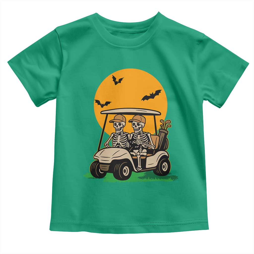 Funny Halloween Gift Toddler T Shirt Skeleton Driving Golf Cart - Wonder Print Shop
