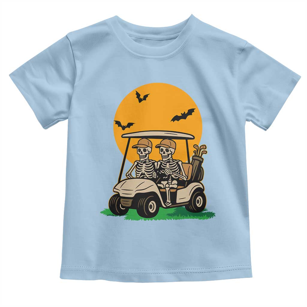 Funny Halloween Gift Toddler T Shirt Skeleton Driving Golf Cart - Wonder Print Shop