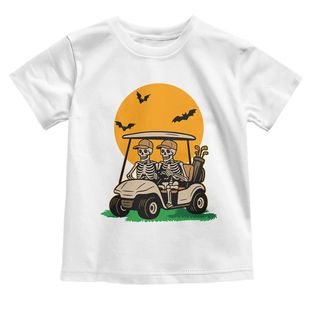 Funny Halloween Gift Toddler T Shirt Skeleton Driving Golf Cart - Wonder Print Shop