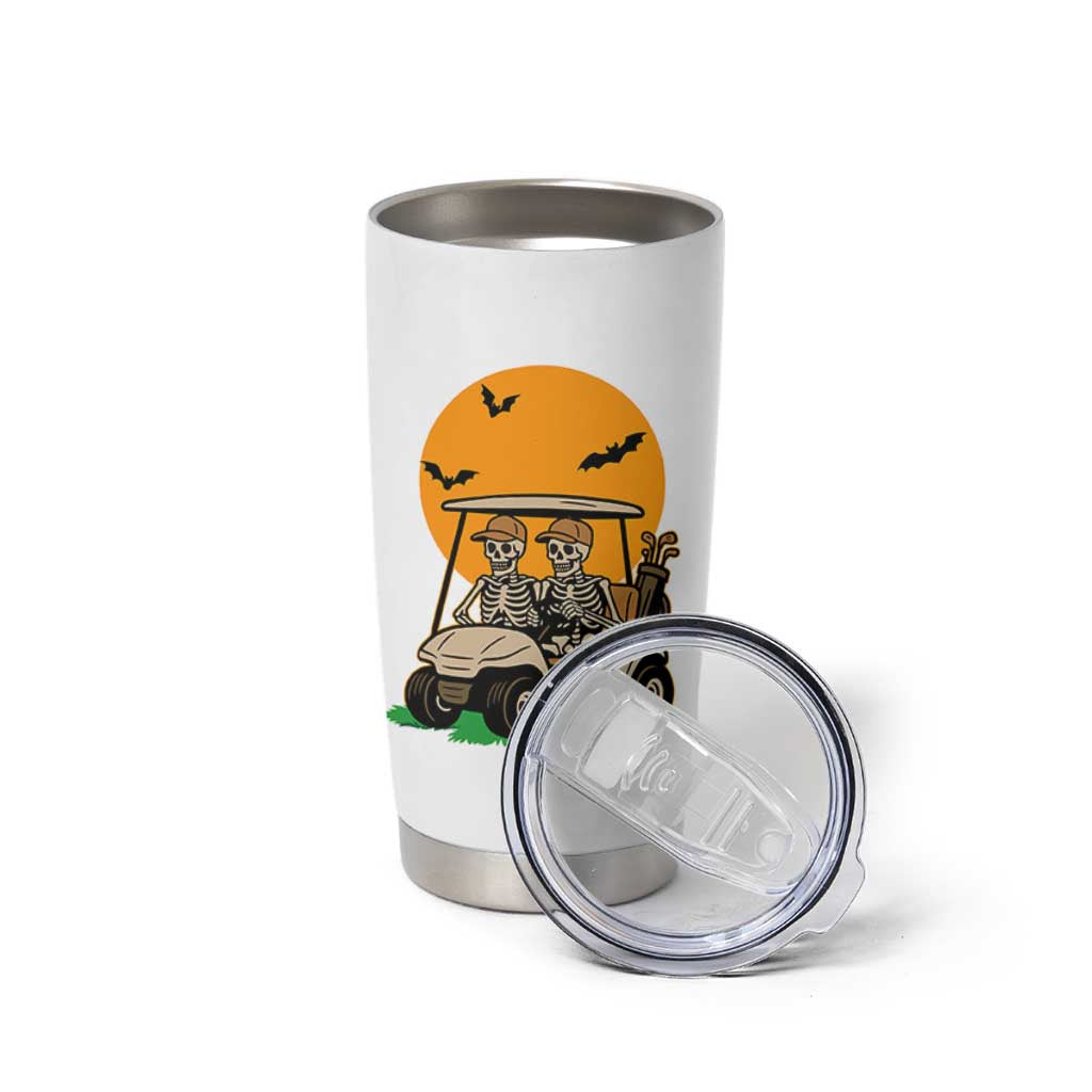 Funny Halloween Gift Tumbler Cup Skeleton Driving Golf Cart