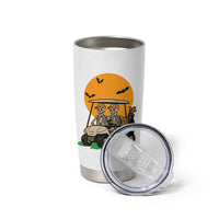 Funny Halloween Gift Tumbler Cup Skeleton Driving Golf Cart